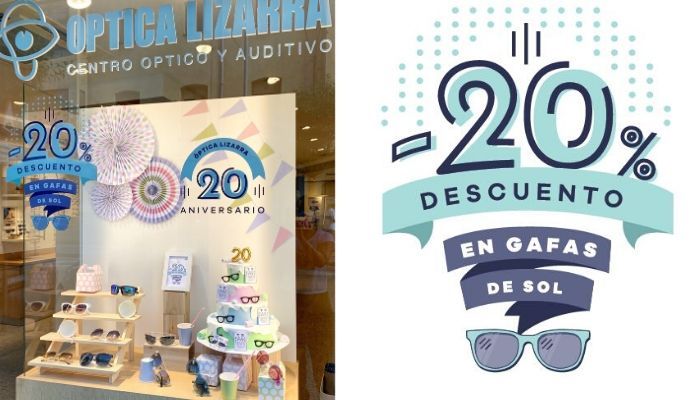 Descuentos en gafas de sol por el aniversario de Optica Lizarra en Estella